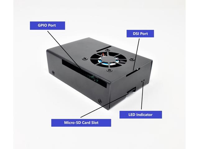 MICRO CONNECTORS Aluminum Raspberry Pi 4 Model B Case with Fan and USB-C Power Adapter