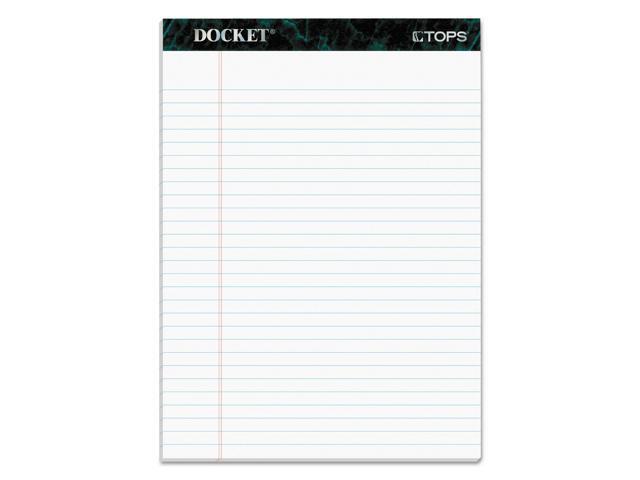 TOPS Docket Ruled Perforated Pads 8 1/2 x 11 3/4 White 50 Sheets 6/Pack 63416