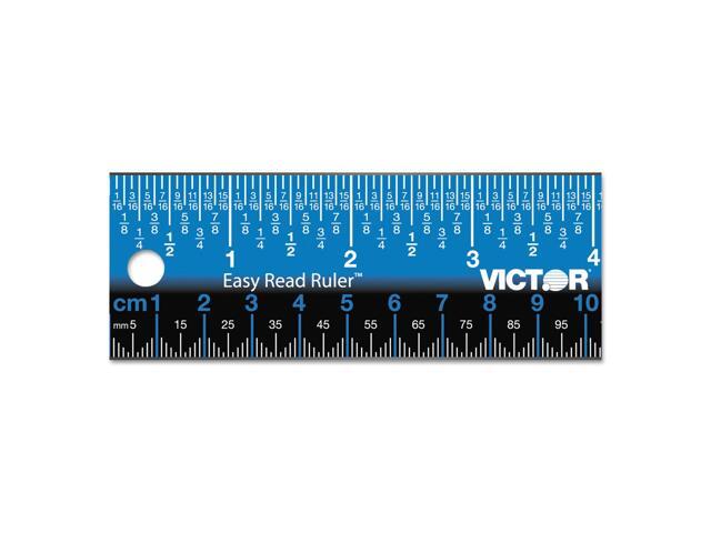 Victor EZ18SBL Easy Read Stainless Steel Ruler Standard / Metric 18' Blue