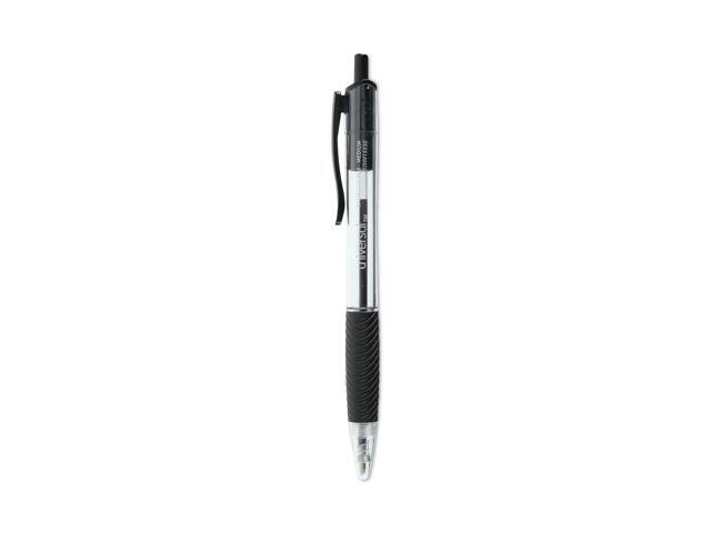 UNIVERSAL Economy Retractable Ballpoint Pen Black Ink Clear 1mm Dozen 15530