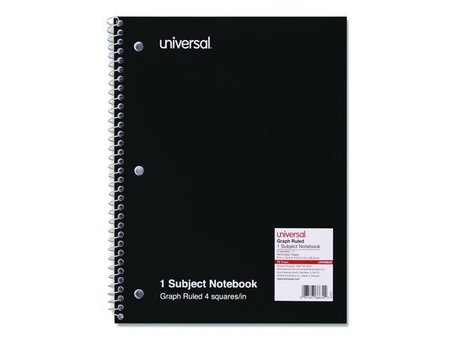 Universal Wirebound Notebook Quadrille Rule 8' x 10.5' 1 Subject Black 66630