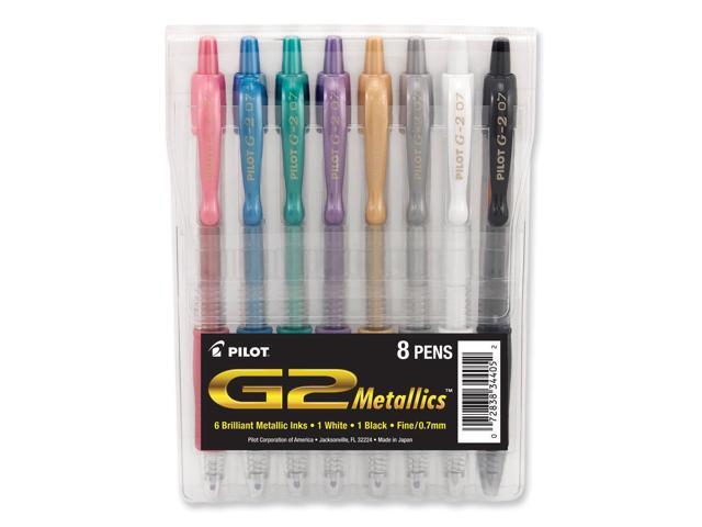 Pilot G2 Metallics Gel Ink Pen 8 Assorted Inks 0.7 Fine Point 34405