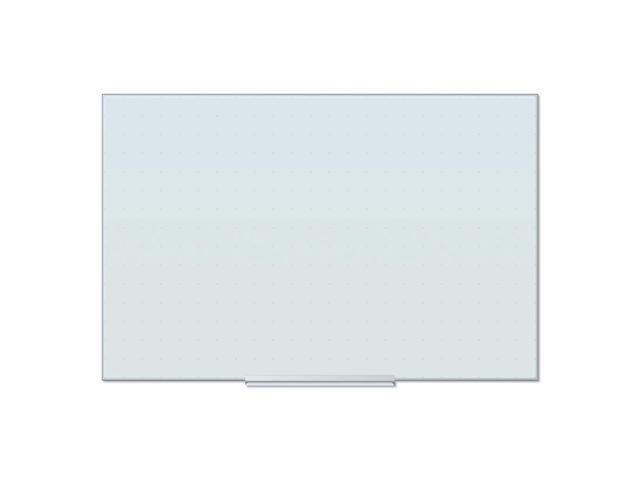 Floating Glass Ghost Grid Dry Erase Board, 36 x 24 Inches, White Frosted Surface, Frameless UBR2798U0001