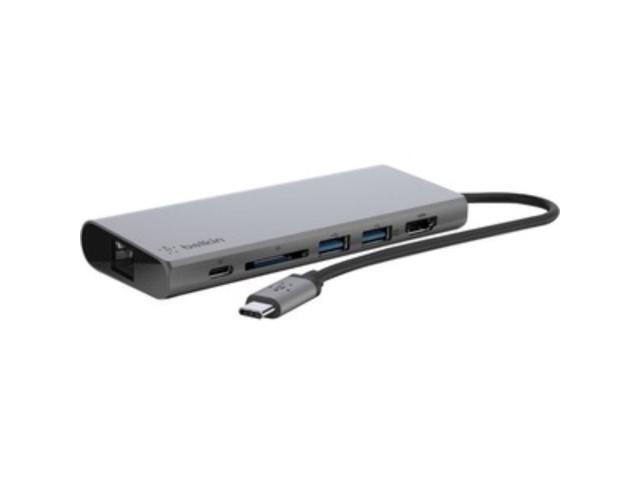 Belkin - 4-Port USB Type-C Hub with Gigabit Ethernet Adapter - Space Gray - image 4