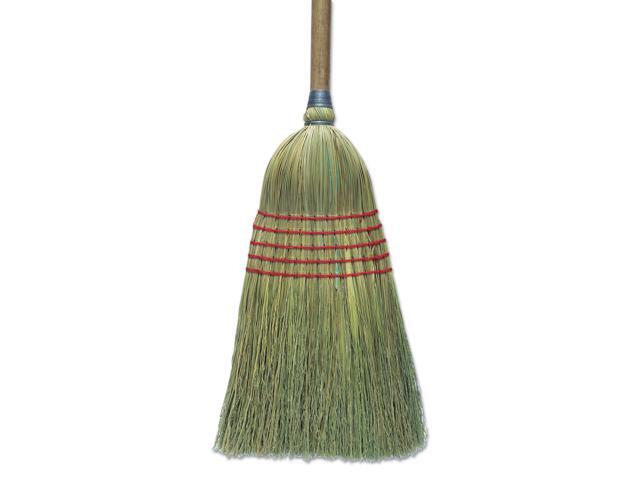 Corn Broom 56' Lacquered Wood Handle Natural 6/Carton