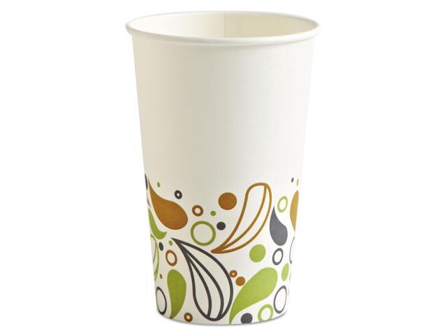 Deerfield Printed Paper Hot Cups, 16 oz, White/Yellow/Green/Purple BWKDEER16HCUP