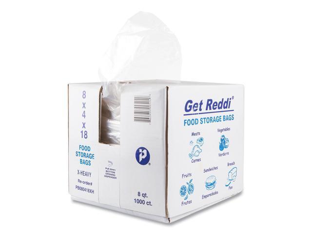 Inteplast Group PB080418XH Food and Utility Bags, 8 x 4 x 18, 8-Quart, 1.20 Mil, Clear, 1000/Carton, 1 Carton