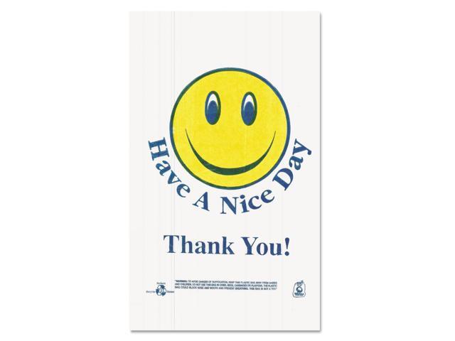 Barnes Paper Company Bag,Plas,Smiley Face,Wh T16SMILEY