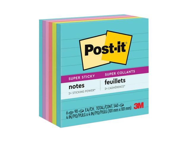 Post-it Super Sticky Pads in Miami Colors 4 x 4 Miami 90/Pad 6 Pads/Pack