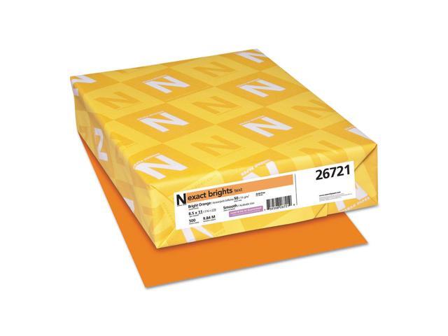 NEENAH PAPER Exact Brights Paper 8 1/2 x 11 Bright Orange 50lb 500 Sheets 26721