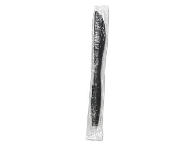 Boardwalk KNIHWPPBIW Heavyweight Wrapped Polypropylene Cutlery, Knife, Black, 1000 / Carton