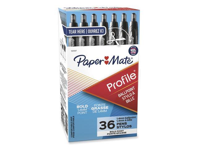 Paper Mate 1921067 Profile Ballpoint Retractable Pen, Black Ink, Bold, 36/Box
