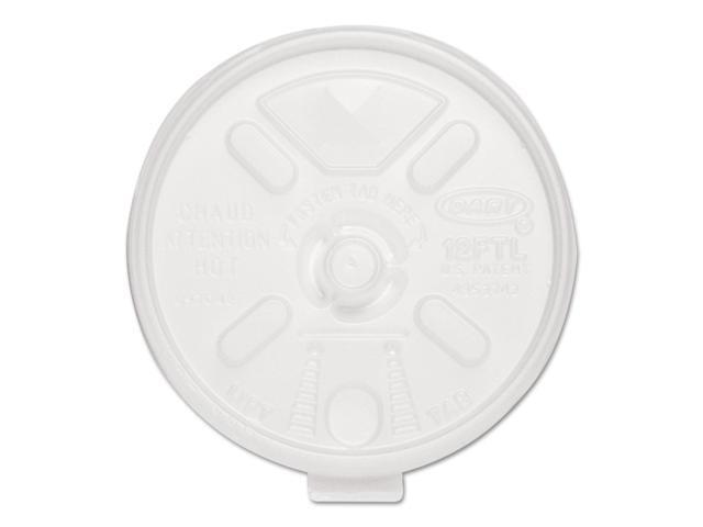 Dart 12FTLS Liftn'Lock Lids, 10-14oz Cups, Translucent, 100/Sleeve, 10 Sleeves/Carton, 1 Carton