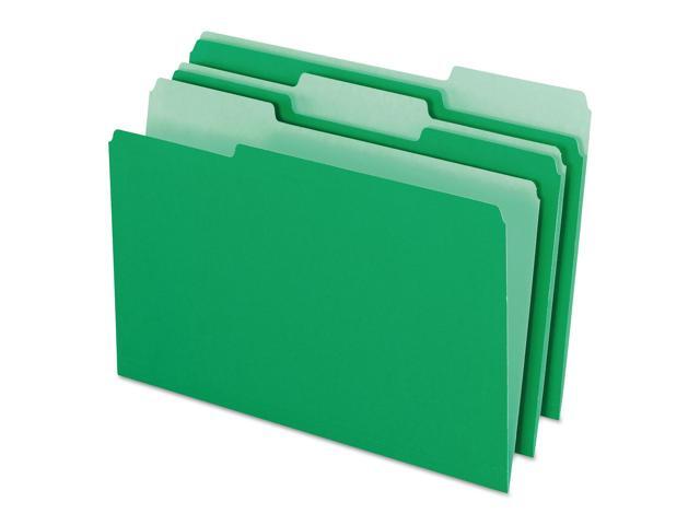 Pendaflex Colored File Folders 1/3 Cut Top Tab Legal Green/Light Green 100/Box 15313BGR