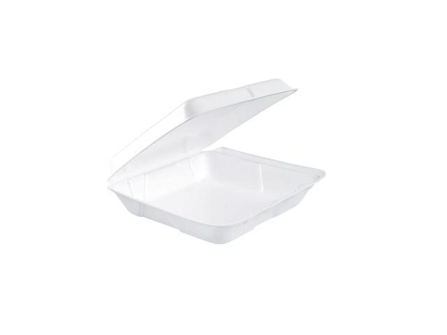 Foam Hinged Lid Containers, 8 x 8 x 2 1/4, White, 200/Carton DCC80HT1R