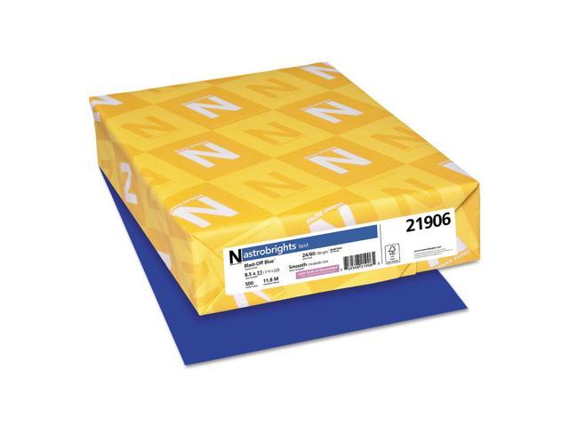 Wausau Paper 21906 Astrobrights Colored Paper, 24lb, 8-1/2 x 11, Blast-Off Blue, 500 Sheets/Ream