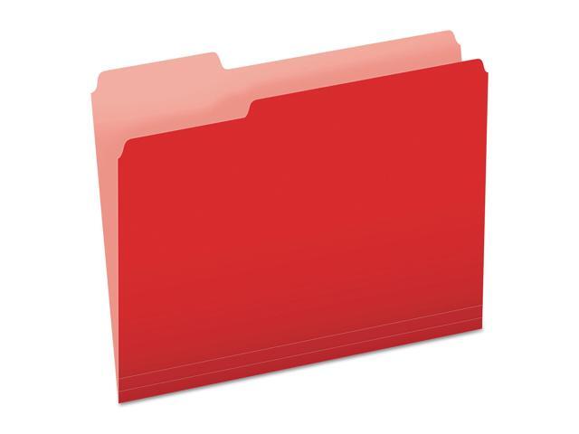 Pendaflex Colored File Folders 1/3 Cut Top Tab Letter Red/Light Red 100/Box 15213RED