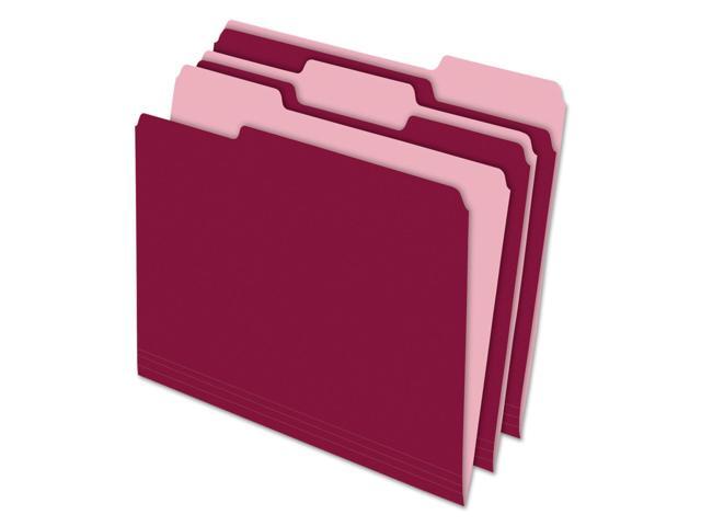 Pendaflex Interior File Folders 1/3 Cut Top Tab Letter Burgundy 100/Box 421013BUR