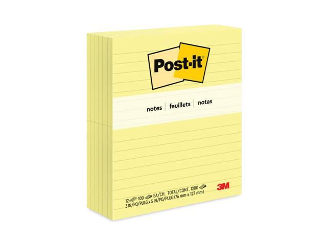 Original Pads in Canary Yellow 3 x 5 Lined 100-Sheet 12/Pack
