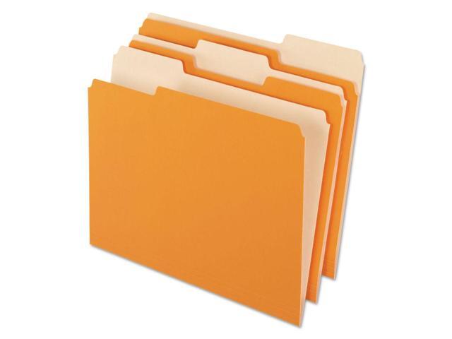 Pendaflex Interior File Folders 1/3 Cut Top Tab Letter Orange 100/Box 421013ORA