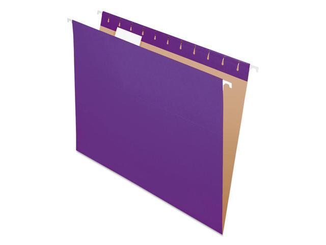 Pendaflex Essentials Colored Hanging Folders 1/5 Tab Letter Violet 25/Box 81611