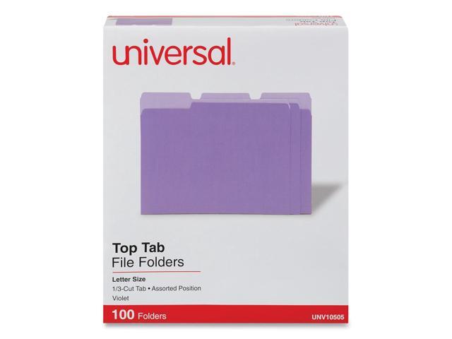 UNIVERSAL File Folders 1/3 Cut One-Ply Top Tab Letter Violet/Light Violet 100/Box 10505