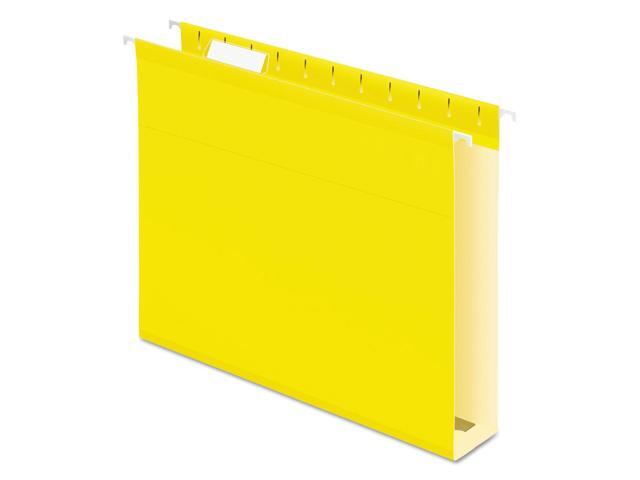 Pendaflex Reinforced 2' Extra Capacity Hanging Folders 1/5 Tab Letter Yellow 25/Box 4152X2YEL