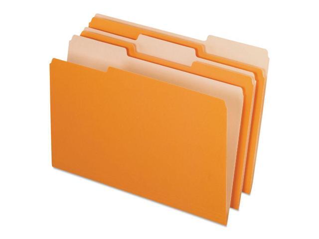Pendaflex Interior File Folders 1/3 Cut Top Tab Legal Orange 100/Box 435013ORA