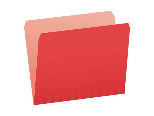 Pendaflex Colored File Folders Straight Cut Top Tab Letter Red/Light Red 100/Box 152RED