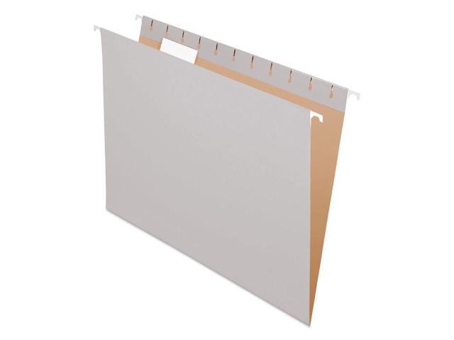 Pendaflex Essentials Colored Hanging Folders 1/5 Tab Letter Gray 25/Box 81604