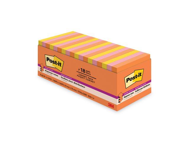Post-it Pop-up Super Sticky Notes, 3' x 3' Refill, Rio de Janeiro Colors, 90 Sheets/Pad, 8 pk.