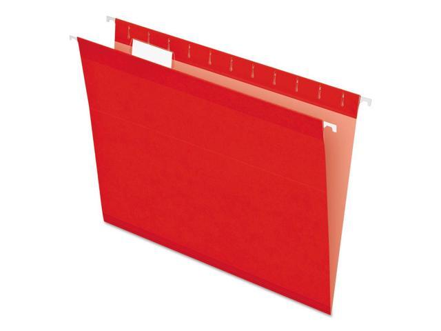 Pendaflex Reinforced Hanging Folders 1/5 Tab Letter Red 25/Box 415215RED