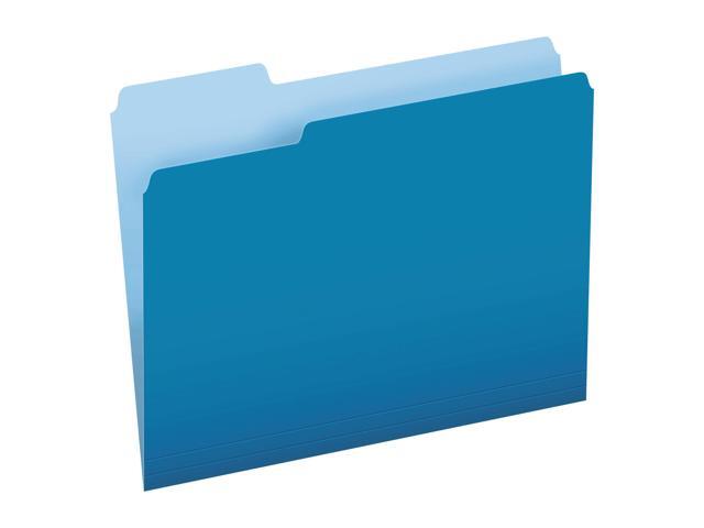 Pendaflex Colored File Folders 1/3 Cut Top Tab Letter Blue/Light Blue 100/Box 15213BLU