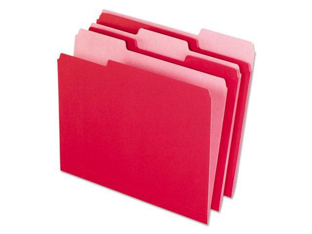 Pendaflex Interior File Folders 1/3 Cut Top Tab Letter Red 100/Box 421013RED