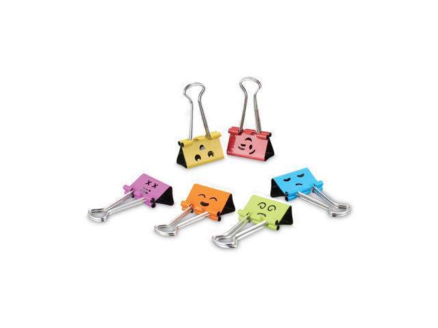 Universal 31031 Emoji Themed Binder Clips, Assorted, Medium, 1 Inch Wide, 42/Pack