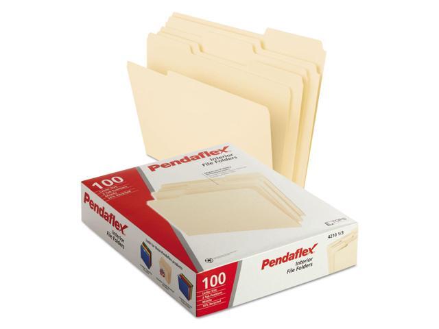 Pendaflex Interior File Folders 1/3 Cut Top Tab Letter Manila 100/Box 421013