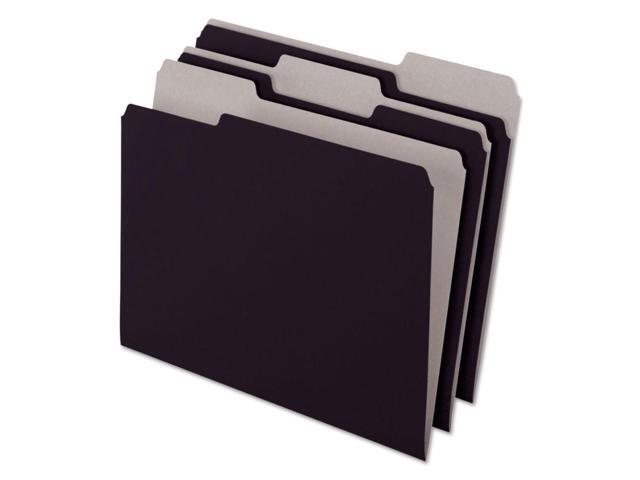 Pendaflex Interior File Folders 1/3 Cut Top Tab Letter Black 100/Box 421013BLA