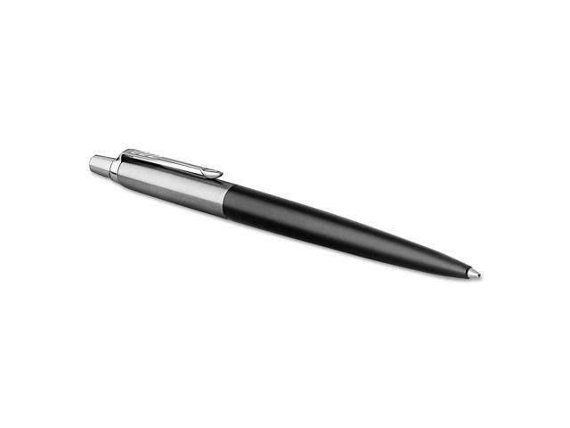 Parker Jotter Retractable Ballpoint Pen Black Barrel w/Blue Ink Medium Point 1953184