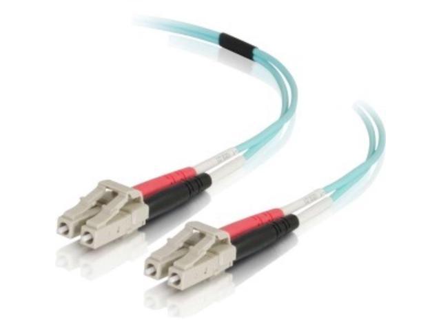 C2G 01005 OM4 Fiber Optic Cable - LC-LC 50/125 Duplex Multimode PVC Fiber Cable, Aqua (29.5 Feet, 9 Meters)
