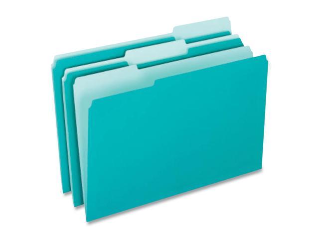Pendaflex Interior File Folders 1/3 Cut Top Tab Letter Aqua 100/Box 421013AQU
