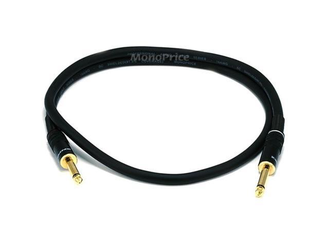 Monoprice 3ft Premier Series 1/4in TS Male to Male Audio Cable, 16AWG (Gold Plated)
