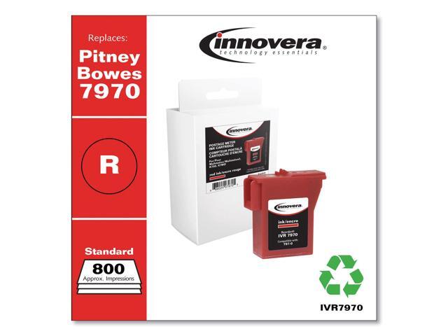 Innovera 7970 Red Ink Cartridges, 800 Pages, Compatible with Pitney Bowes Printer