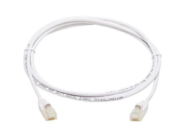 TRIPP LITE N261AB-S07-WH 7 ft. Safe-IT Cat6a 10G-Certified Snagless Antibacterial Slim UTP Ethernet Cable (RJ45 M/M), White