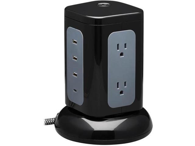 Tripp Lite Surge Protector Tower 6-Outlet 3x USB-A 1x USB C Black TLP606UCTOWER