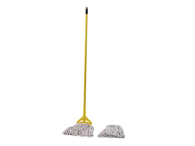 Boardwalk Cut-End Mop Kits #24 Natural 60' Metal/Plastic Handle Yellow 5324C