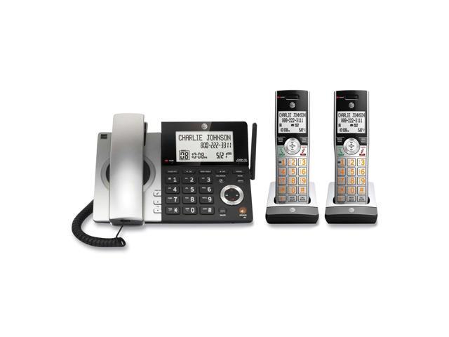 AT&T - 2 Handset Corded/Cordless Answering System with Smart Call Blocker - Silver/Black - image 3