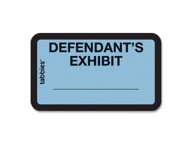 Tabbies 58093 Defendant's Exhibit Legal File Labels, 1 5/8' Width x 1' Length - 252 / Pack - Blue