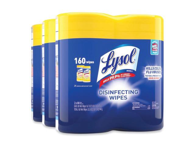 Lysol Disinfecting Wipes Lemon/Lime Blossom 7 x 8 80/Canister 2/Pack 80296PK