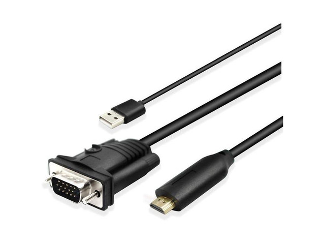 4XEM 10' VGA To HDMI Adapter Cable Converter Audio & USB Power 1080P
