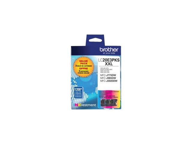 Brother - LC20E3PKS XXL Super High-Yield 3-Pack Ink Cartridges - Cyan/Magenta/Yellow - image 7